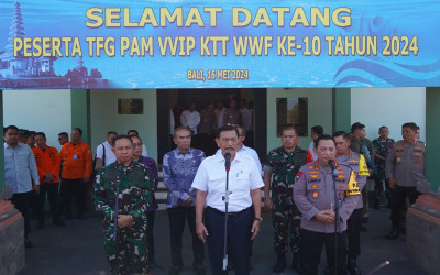 [SIARAN PERS WORLD WATER FORUM KE-10] Jelang KTT World Water Forum, TNI Gelar Tactical Floor Game di Bali
