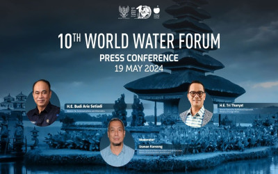 10th World Water Forum Press Conference  Spokesperson : - H.E. Mr. Budi Arie Setiadi, ⁠Minister for Communications and Informatics - H.E. Mr. Tri Tharyat, Director General for Multilateral Cooperation, Ministry of Foreign Affairs  Moderator:  Mr Usman Kansong, Director General for Public Information and Communications, Ministry of Communications and Informatics